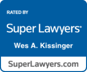 This badge highlights Wes A. Kissinger's recognition by Super Lawyers, a service that rates distinguished attorneys based on professional achievement and peer recognition.